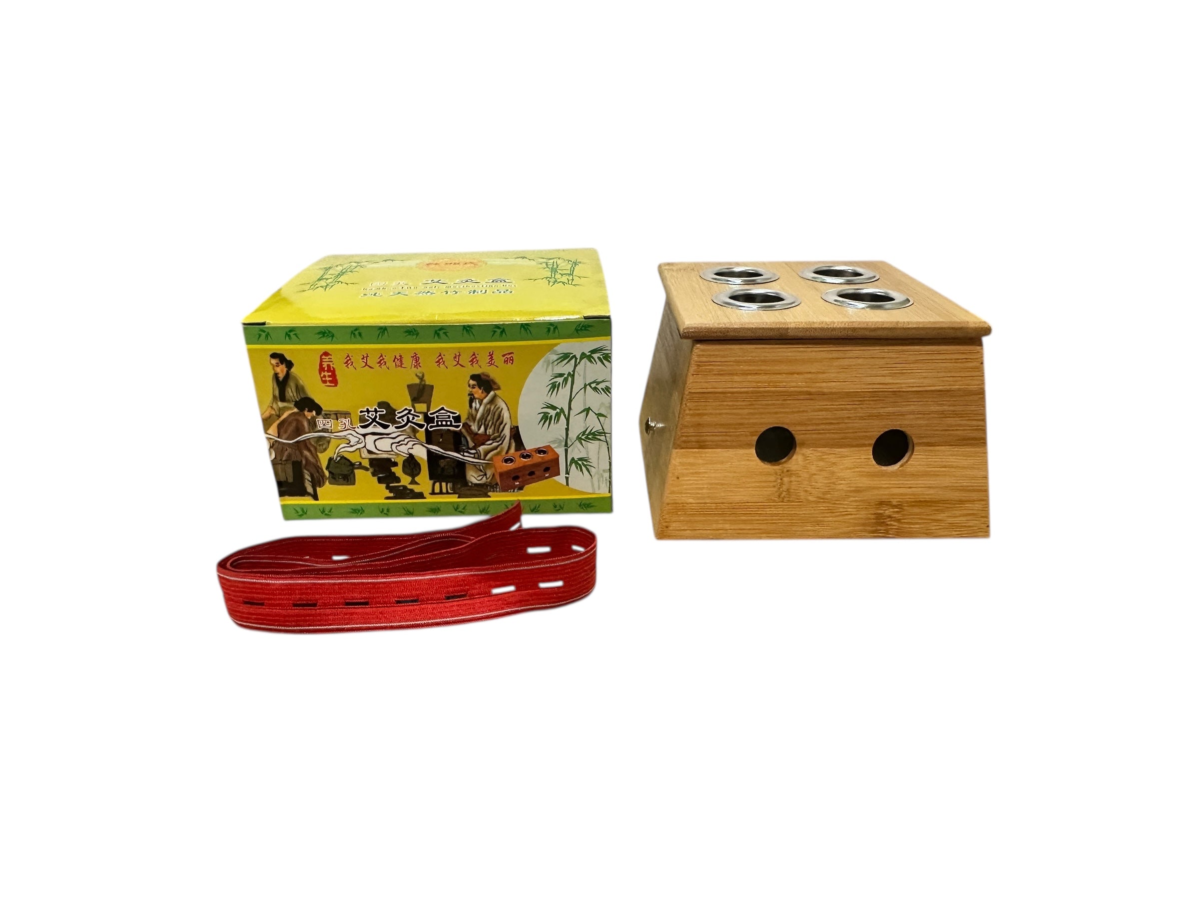 CAJA DE MADERA PARA MOXA EN PURO DE 4 ORIFICIOS