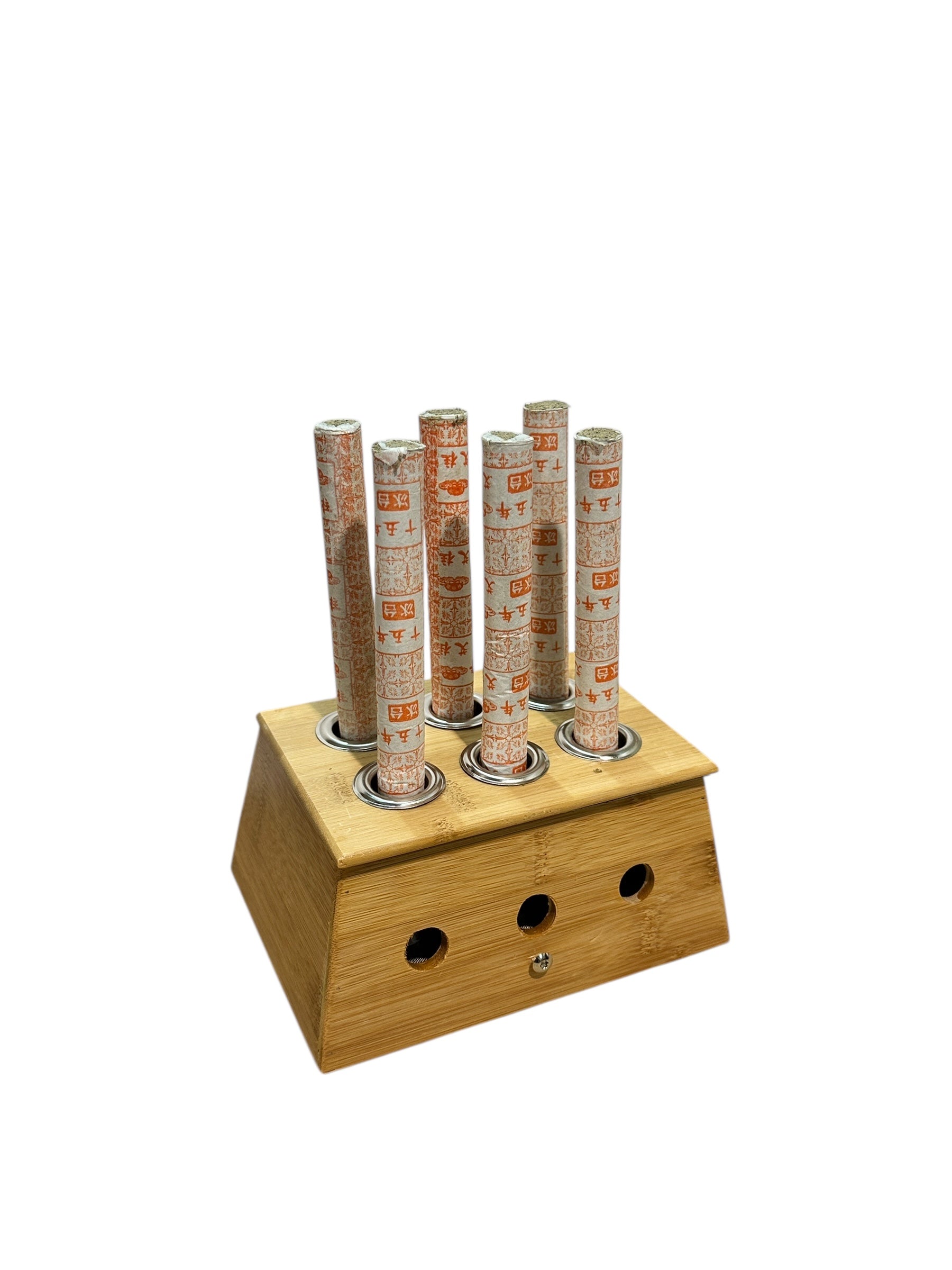 CAJA DE MADERA PARA MOXA EN PURO DE 6 ORIFICIOS