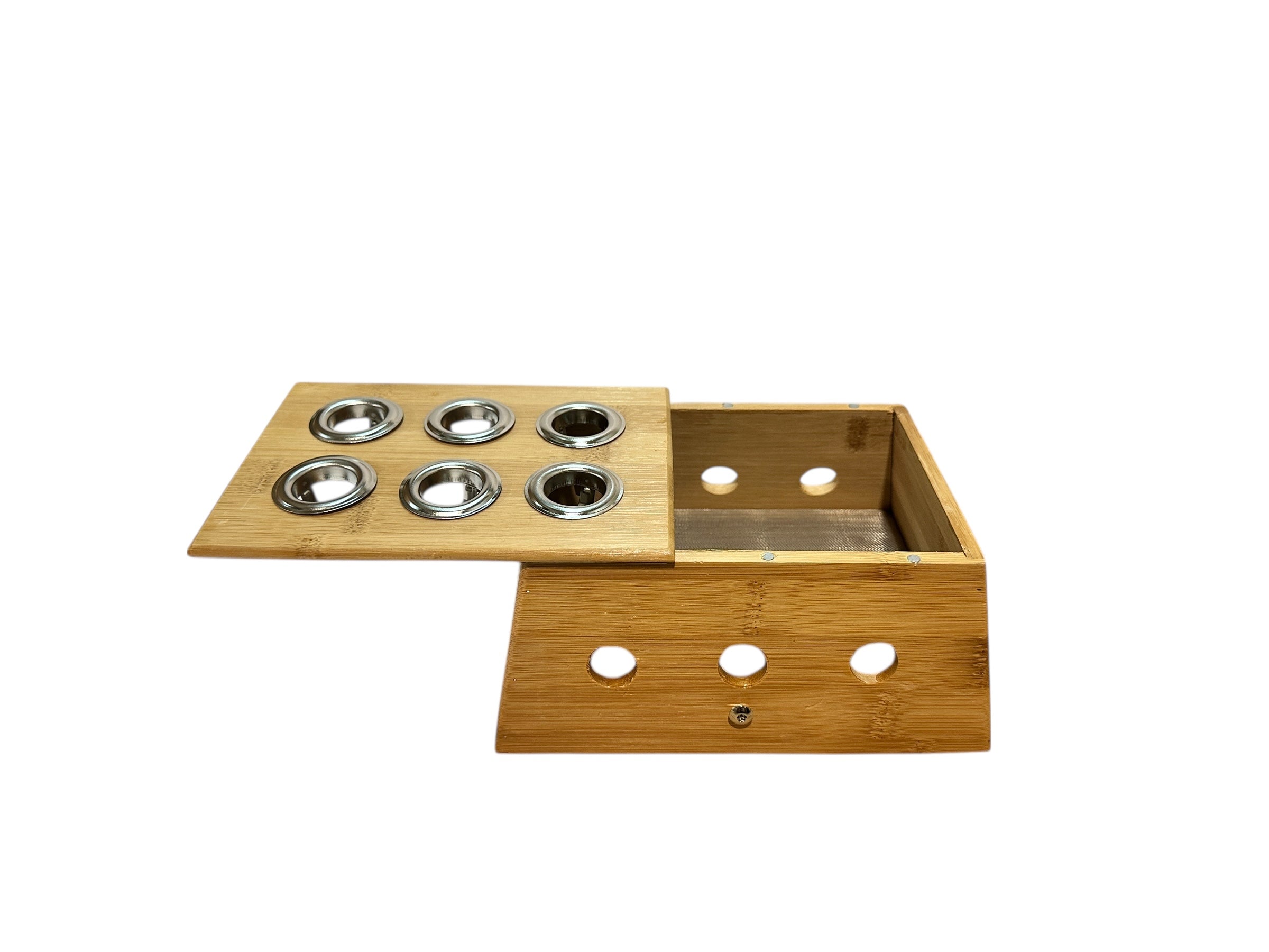 CAJA DE MADERA PARA MOXA EN PURO DE 6 ORIFICIOS