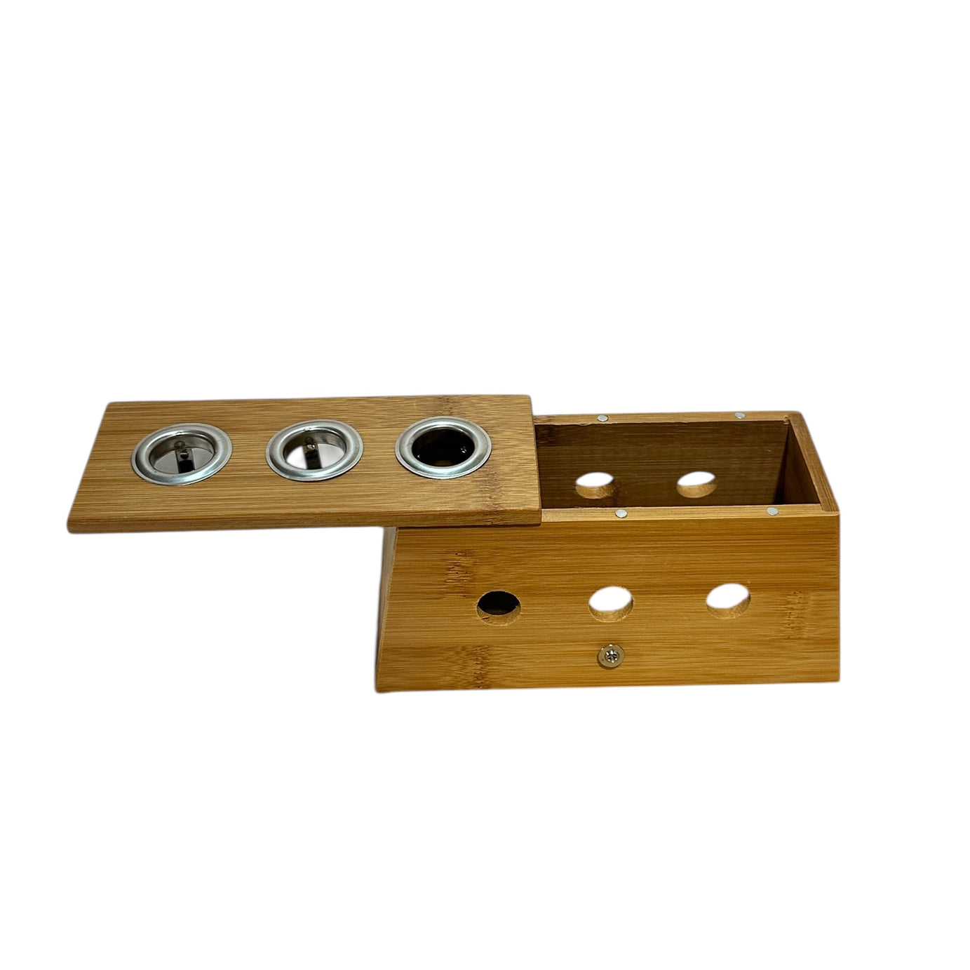 CAJA DE MADERA PARA MOXA EN PURO DE 3 ORIFICIOS