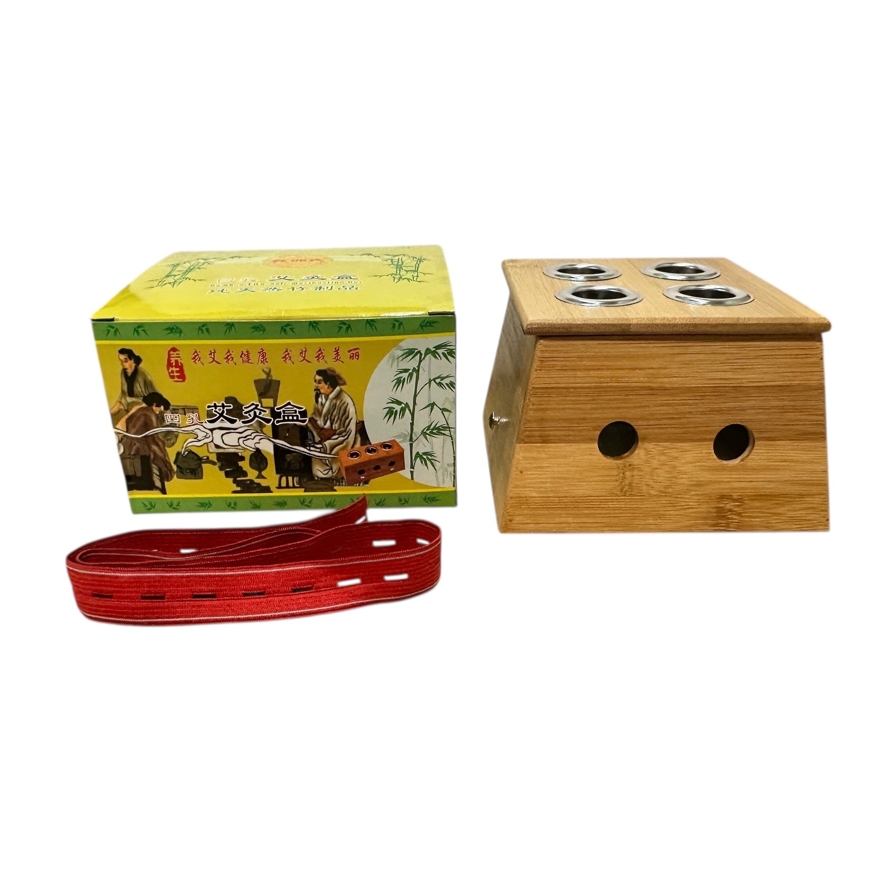 CAJA DE MADERA PARA MOXA EN PURO DE 4 ORIFICIOS