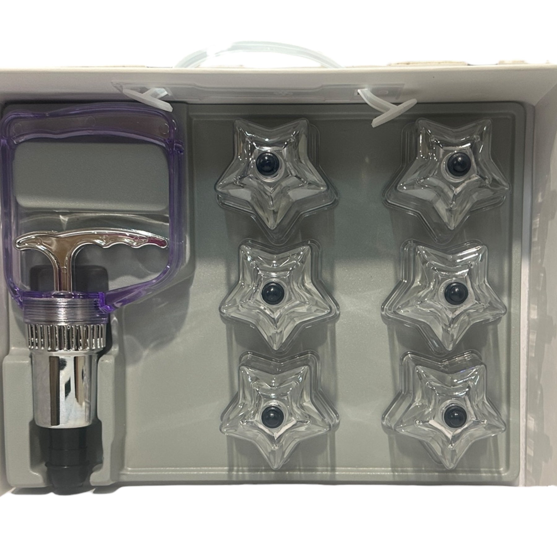 SET DE VENTOSAS DE ACRÍLICO FORMA ESTRELLAS 6 UNIDADES