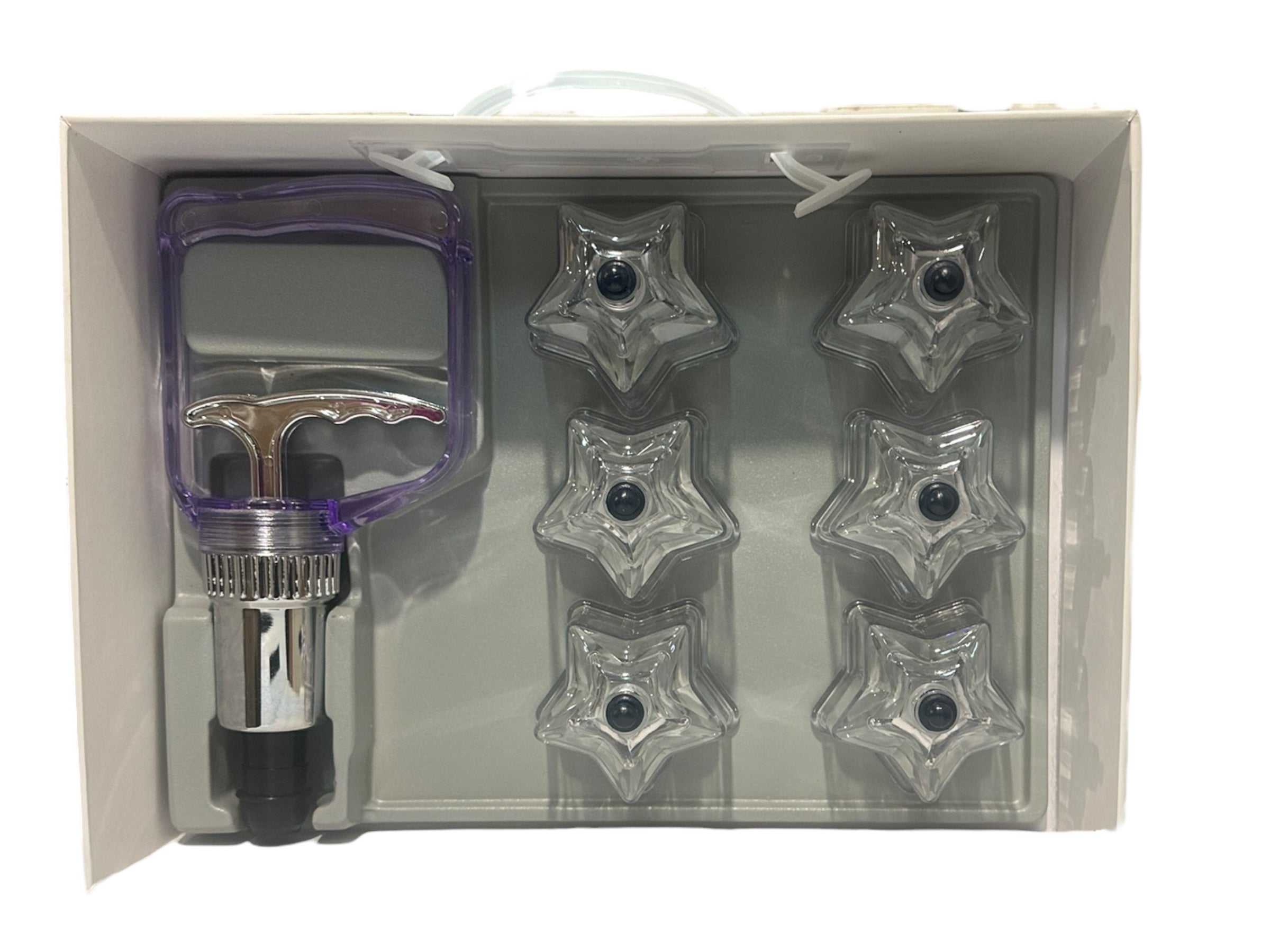 SET DE VENTOSAS DE ACRÍLICO FORMA ESTRELLAS 6 UNIDADES