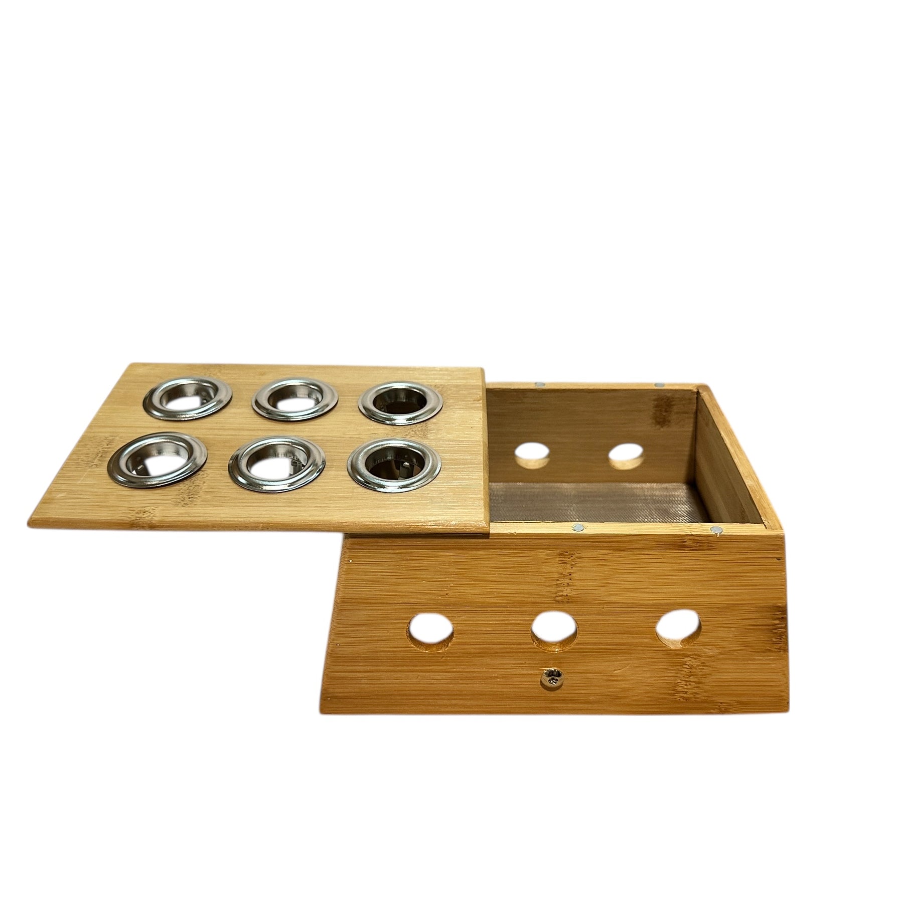 CAJA DE MADERA PARA MOXA EN PURO DE 6 ORIFICIOS
