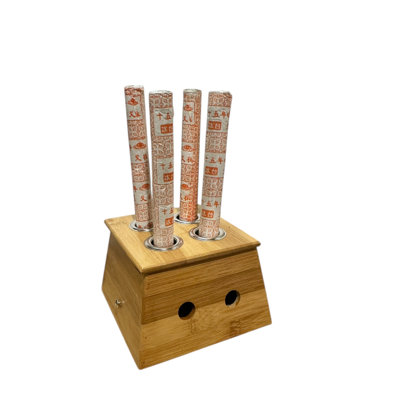 CAJA DE MADERA PARA MOXA EN PURO DE 4 ORIFICIOS