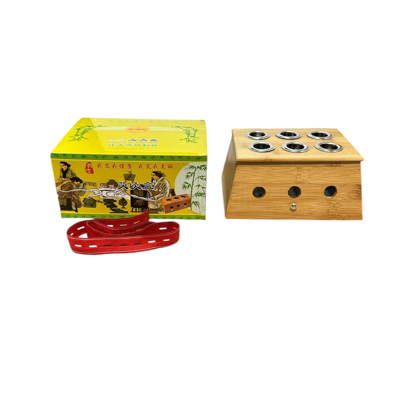 CAJA DE MADERA PARA MOXA EN PURO DE 6 ORIFICIOS