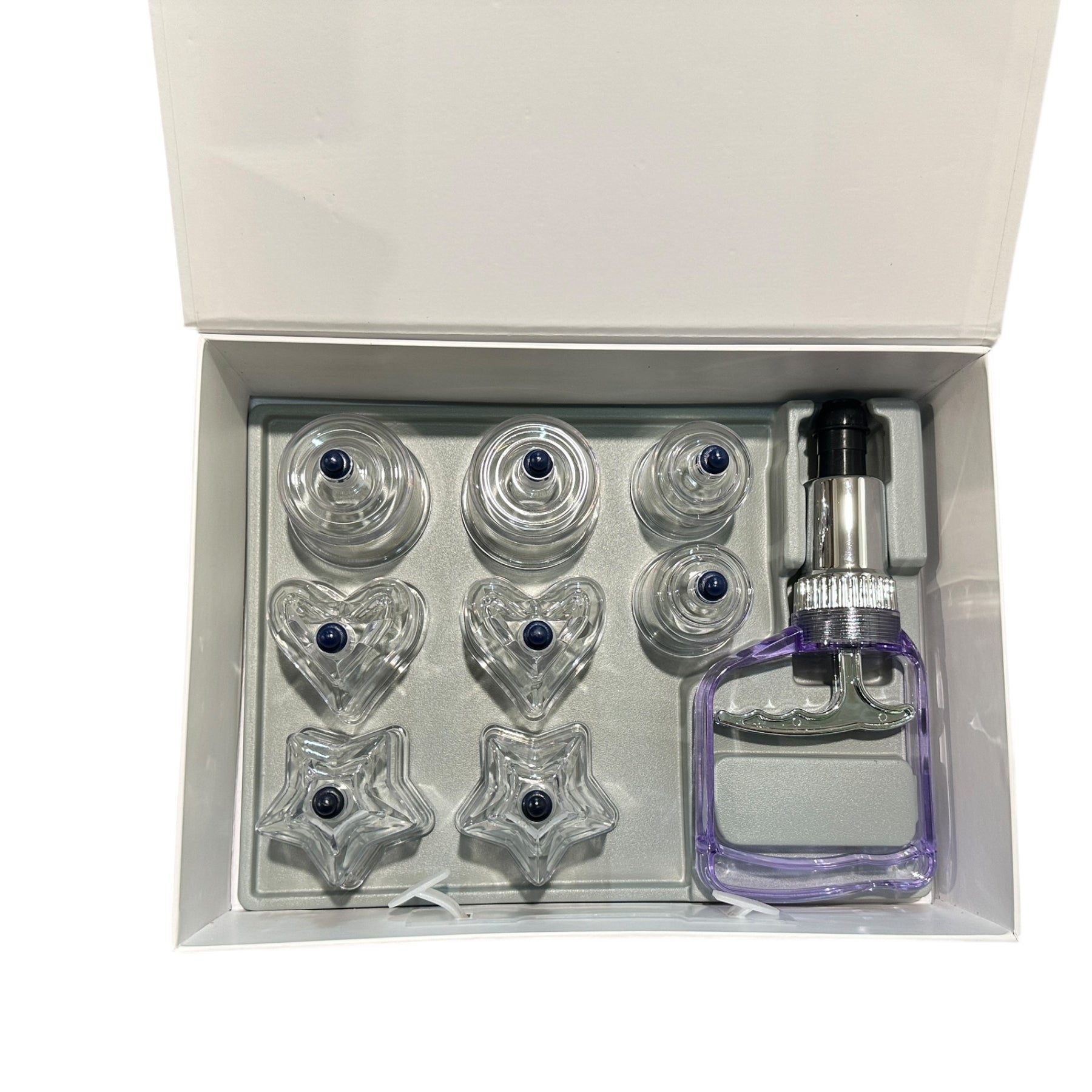 SET VENTOSAS DE ACRÍLICO CON FORMAS 8 UNIDADES