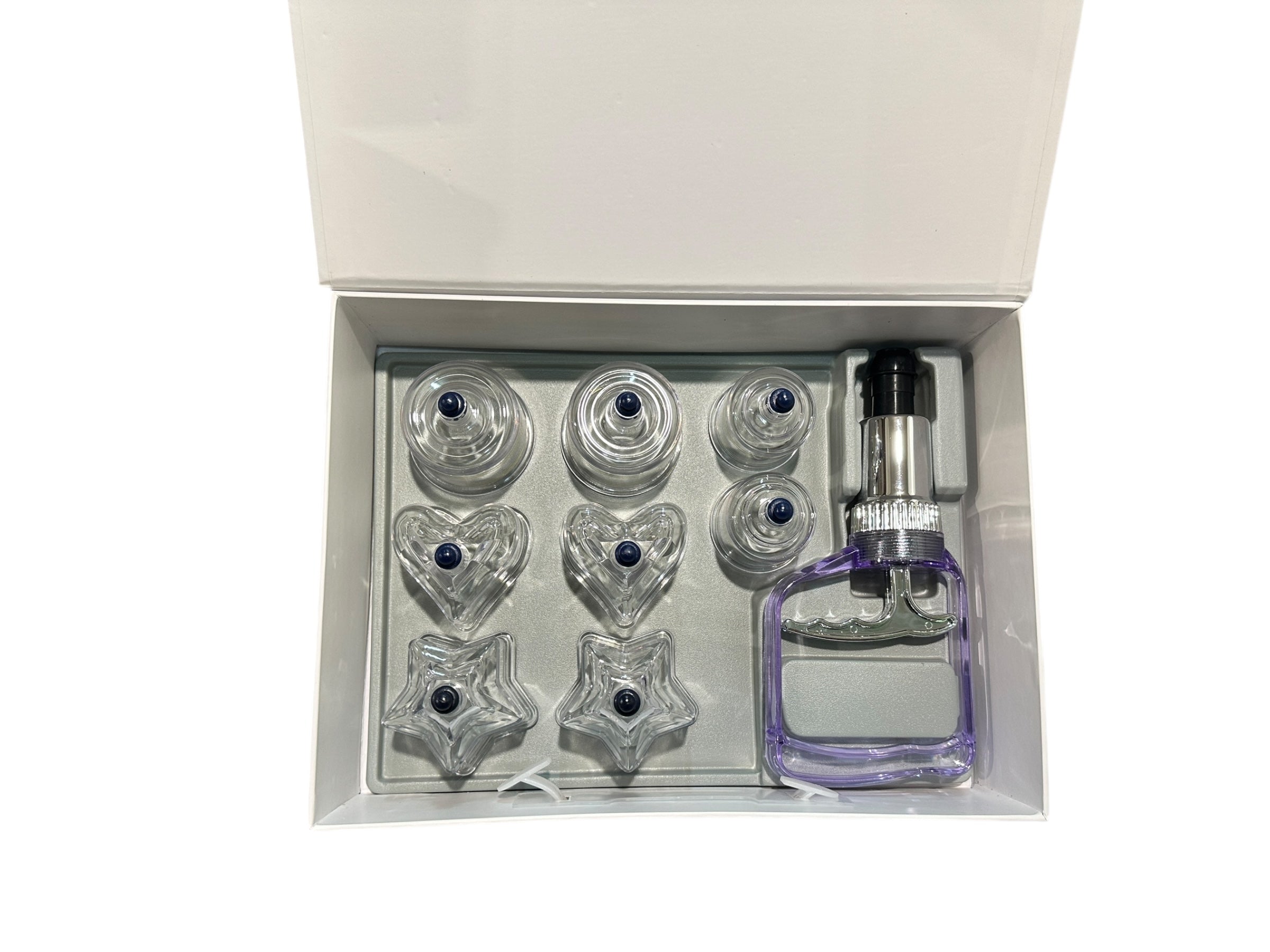 SET VENTOSAS DE ACRÍLICO CON FORMAS 8 UNIDADES