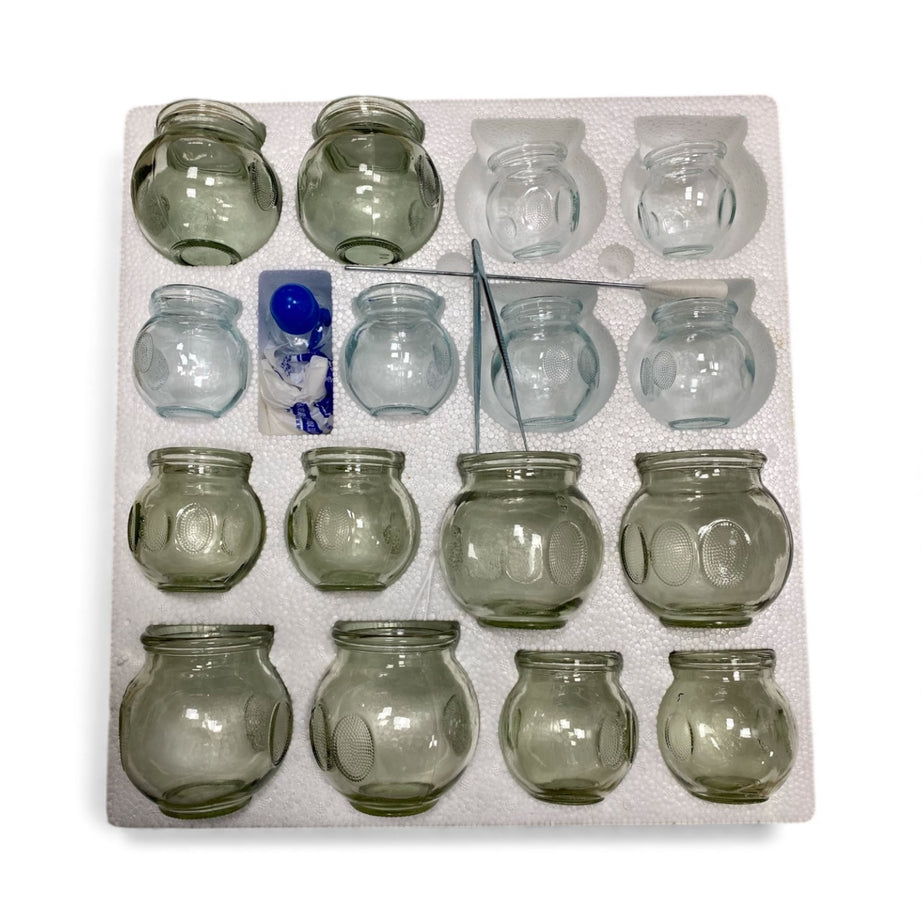 SET DE 16 VENTOSAS DE VIDRIO