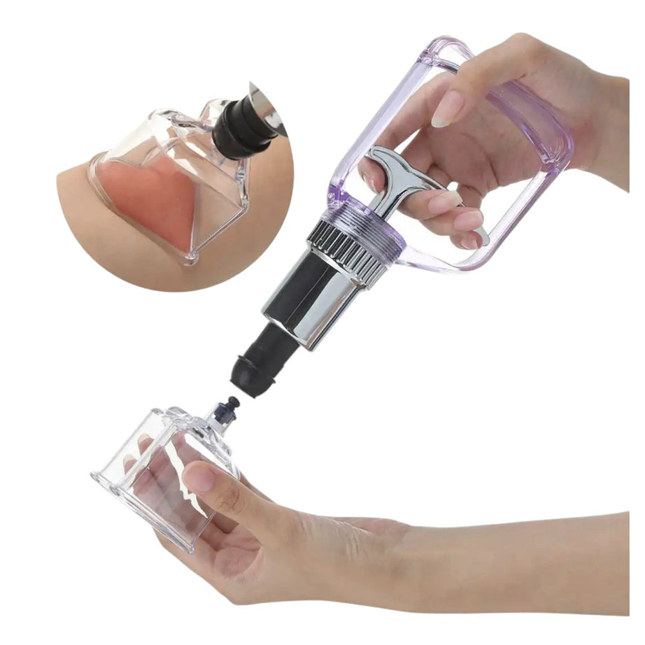 SET VENTOSAS ACRÍLICO FORMA DE CORAZÓN 4 UNIDADES