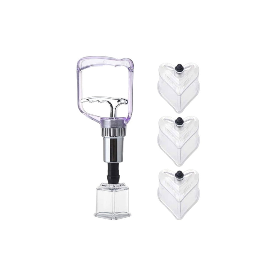 SET VENTOSAS ACRÍLICO FORMA DE CORAZÓN 4 UNIDADES
