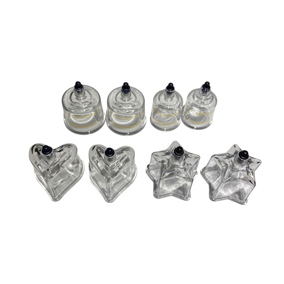SET VENTOSAS DE ACRÍLICO CON FORMAS 8 UNIDADES