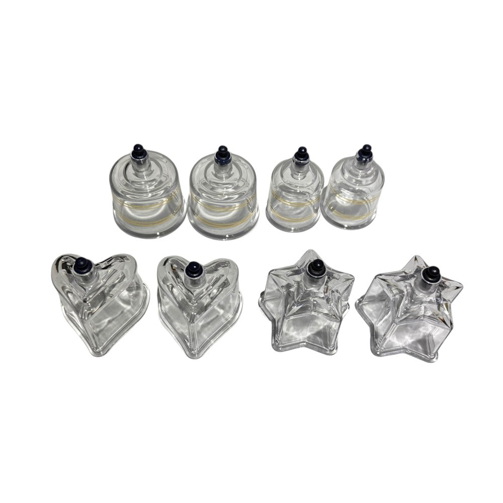 SET VENTOSAS DE ACRÍLICO CON FORMAS 8 UNIDADES