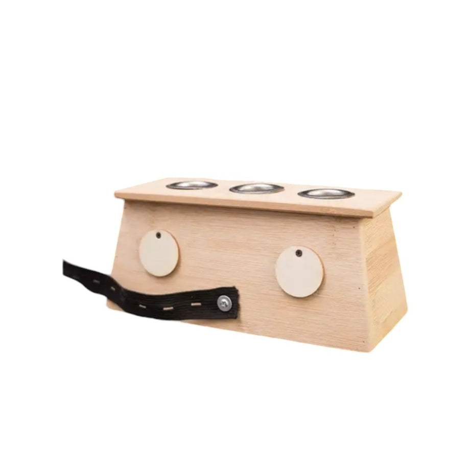 CAJA DE MADERA PARA MOXA EN PURO DE 3 ORIFICIOS